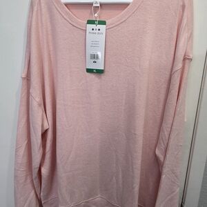 three dots Lightweight Crewneck Sweatshirt in Pale Pink